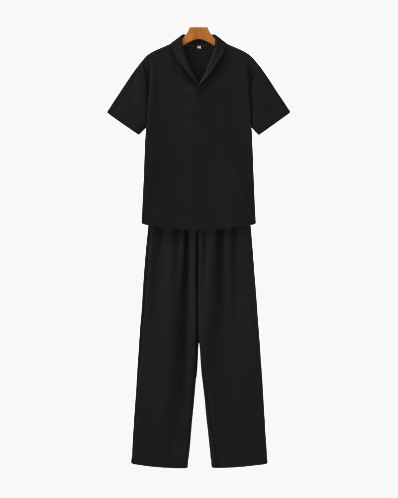 Bộ áo polo và quần dài bằng cotton